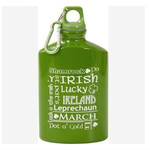 ☘️ IRISH Whiskey FLASK Aluminum Shamrock St. Patricks Paddy's Hip Clip NEW ☘️